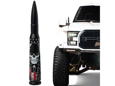EcoAuto Bullet Antenna; American Skull Black (11-24 F-250 Super Duty)