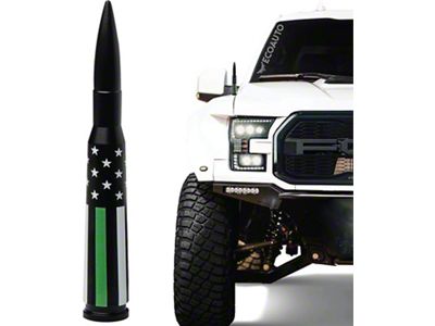 EcoAuto Bullet Antenna; American Flag Green Line (11-24 F-350 Super Duty)