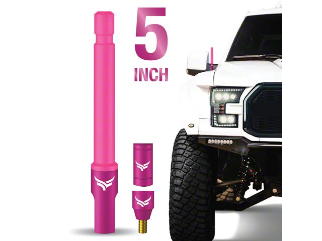 EcoAuto Flexible Replacement Antenna; 5-Inch; Pink (11-24 F-350 Super Duty)