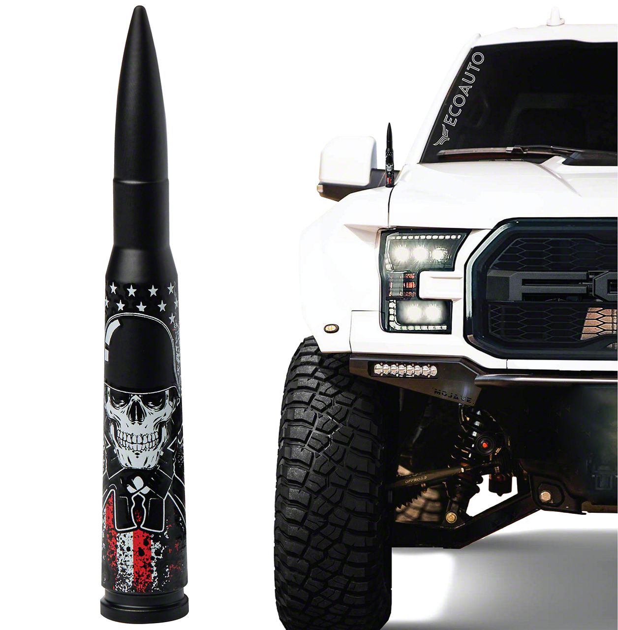 RAM 1500 Bullet Antenna American Skull Black 02 18 RAM 1500 Free Shipping