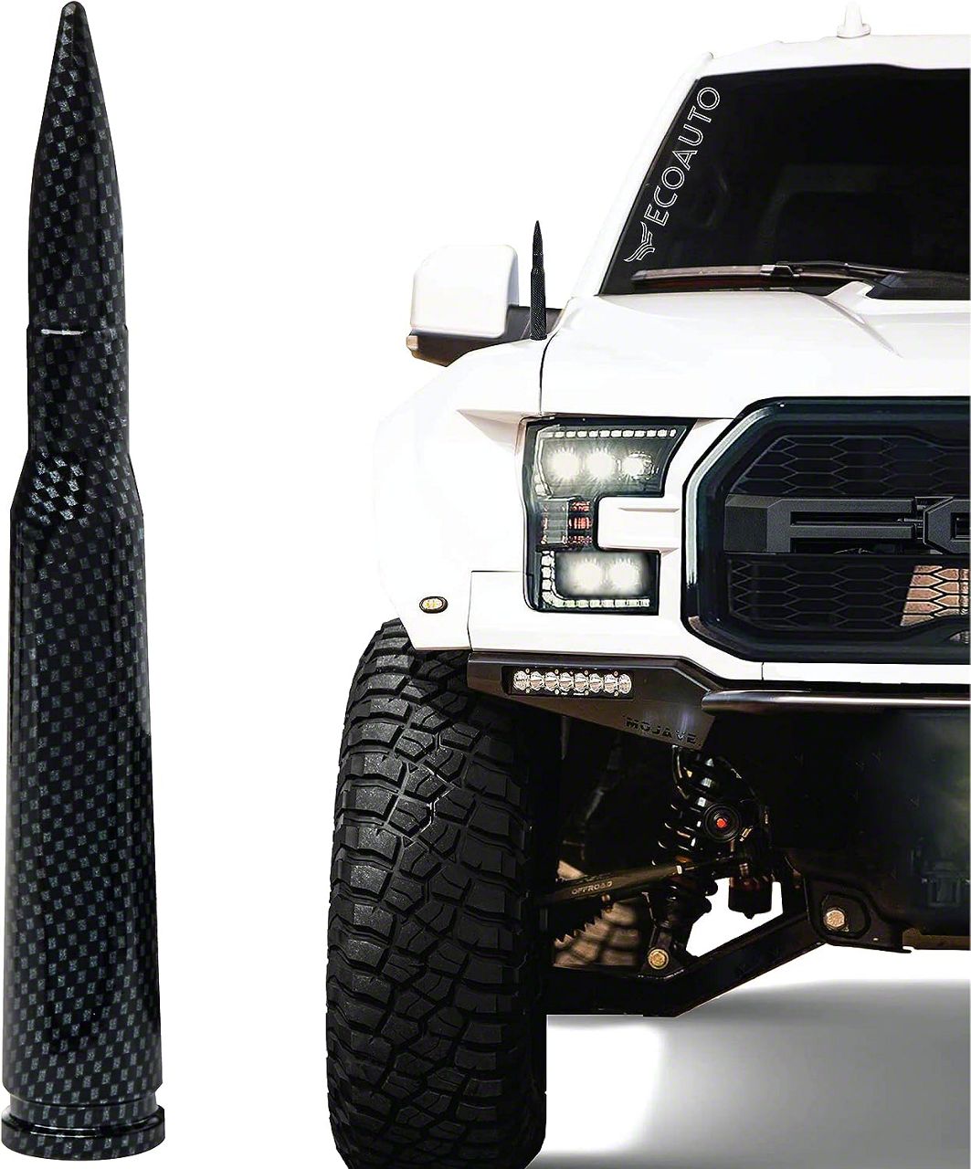 EcoAuto RAM 1500 Bullet Antenna; Carbon Fiber ANTFRCF (0218 RAM 1500