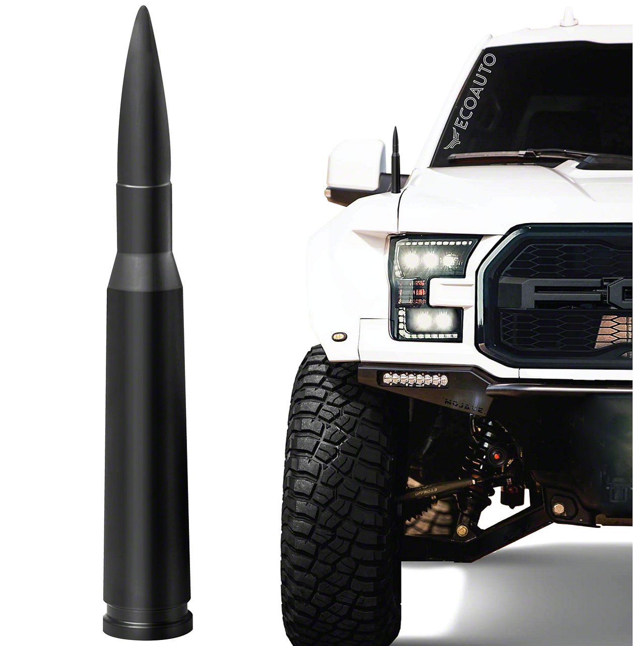 EcoAuto RAM 1500 Bullet Antenna; Matte Black ANTFRBK (0218 RAM 1500
