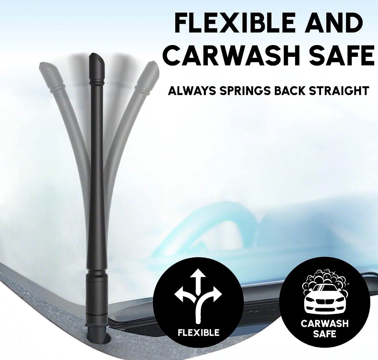 EcoAuto RAM 1500 Flexible Replacement Antenna; 12Inch; Black ANTFLEX