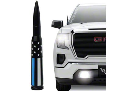 EcoAuto Bullet Antenna; American Flag Blue Line (07-24 Sierra 2500 HD)