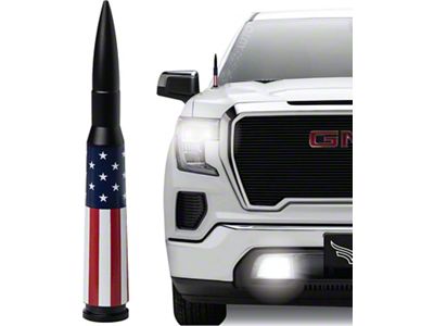 EcoAuto Bullet Antenna; American Flag (07-24 Sierra 3500 HD)