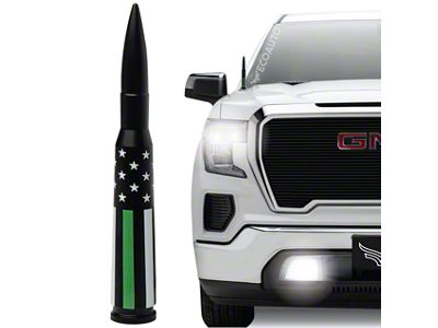 EcoAuto Bullet Antenna; American Flag Green Line (07-24 Sierra 3500 HD)