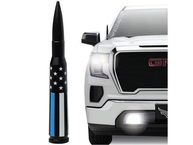 EcoAuto Bullet Antenna; American Flag Blue Line (99-24 Silverado 1500)