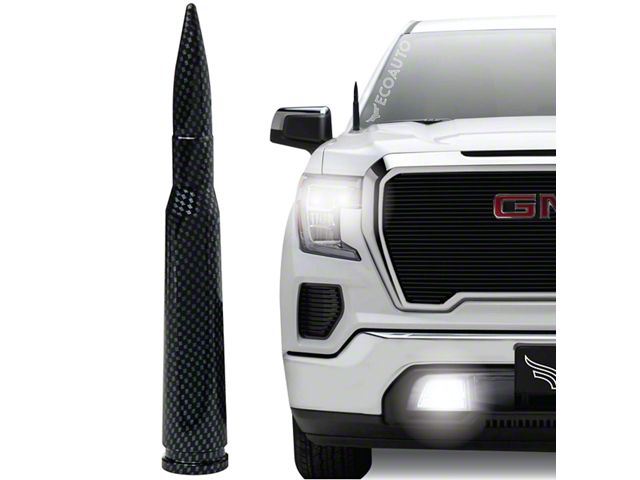 EcoAuto Bullet Antenna; Carbon Fiber (07-24 Silverado 3500 HD)