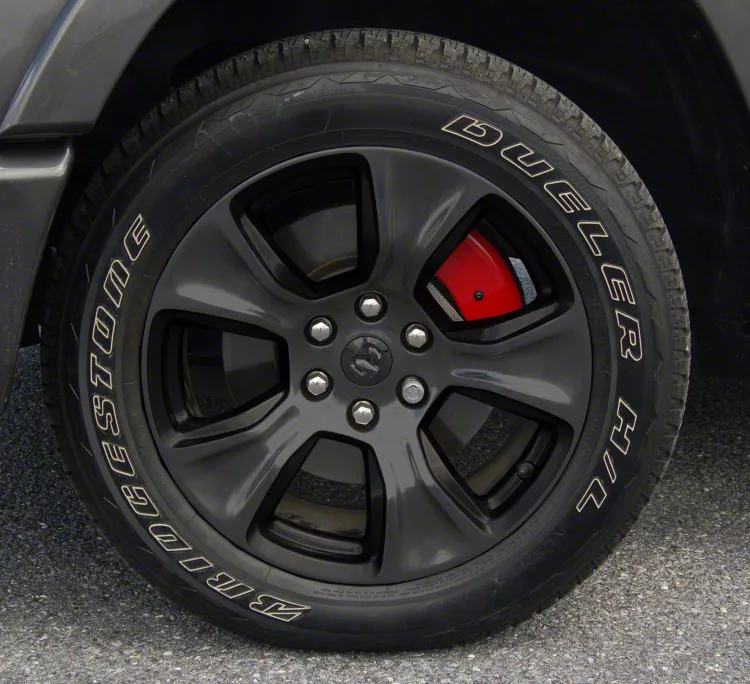 RAM 1500 Brake Caliper Covers; Red; Front and Rear (1924 RAM 1500