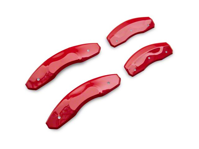 Brake Caliper Covers; Red; Front and Rear (19-24 Sierra 1500)