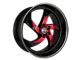 Elegance Luxury Danger Gloss Black with Candy Red Center 6-Lug Wheel; 22x9.5; 24mm Offset (14-18 Silverado 1500)