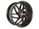Elegance Luxury Magic Gloss Black with Candy Red Milled 6-Lug Wheel; 22x9.5; 24mm Offset (23-24 Colorado)