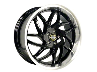 Elegance Luxury Magic Gloss Black Face with Machined Lip 6-Lug Wheel; 24x10; 24mm Offset (23-26 Colorado)