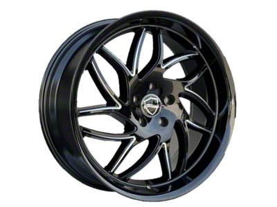 Elegance Luxury Magic Gloss Black Milled 6-Lug Wheel; 22x9.5; 24mm Offset (23-26 Colorado)