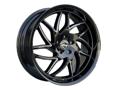 Elegance Luxury Magic Gloss Black Milled 6-Lug Wheel; 24x10; 24mm Offset (23-24 Colorado)