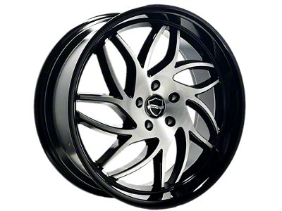 Elegance Luxury Magic Brushed Silver with Gloss Black Lip 6-Lug Wheel; 24x10; 24mm Offset (19-25 Sierra 1500)
