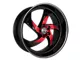 Elegance Luxury Danger Gloss Black with Candy Red Center 6-Lug Wheel; 22x9.5; 24mm Offset (19-24 Silverado 1500)