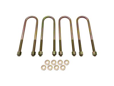 Elevate Suspension Rear Leaf Spring Axle U-Bolt Kit for 1 to 3-Inch Lift; Round (24-26 Sierra 1500 w/ 1 to 3-Inch Lift Blocks)