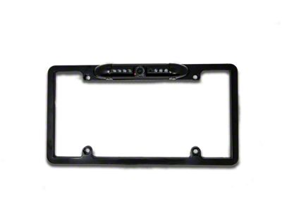 License Plate Camera with Dynmaic Parking Lines; Black (14-18 Silverado 1500 w/ 8-Inch Screen)