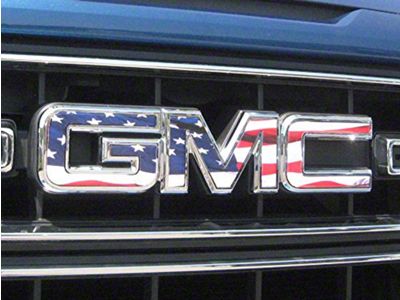 Emblems Plus GMC Grille Overlay Decal; American Flag (15-22 Canyon)