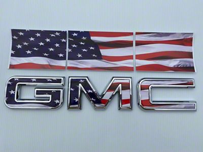 Emblems Plus GMC Grille Overlay Decal; American Flag (23-26 Canyon)