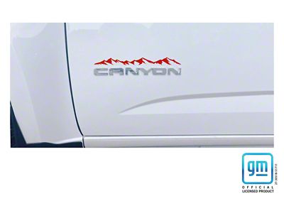 Emblems Plus Mountain Range Emblem Enhancement Decals; Red (15-22 Canyon)