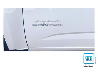 Emblems Plus Mountain Range Emblem Enhancement Decals; Silver (15-22 Canyon)