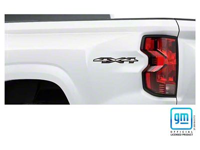 Emblems Plus 4x4 Bedside Decals; Black/Silver (23-25 Colorado)