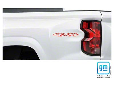 Emblems Plus 4x4 Bedside Decals; Red (23-25 Colorado)