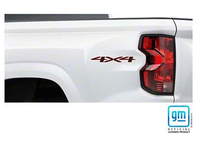 Emblems Plus 4x4 Bedside Decals; Redline/Black (23-25 Colorado)