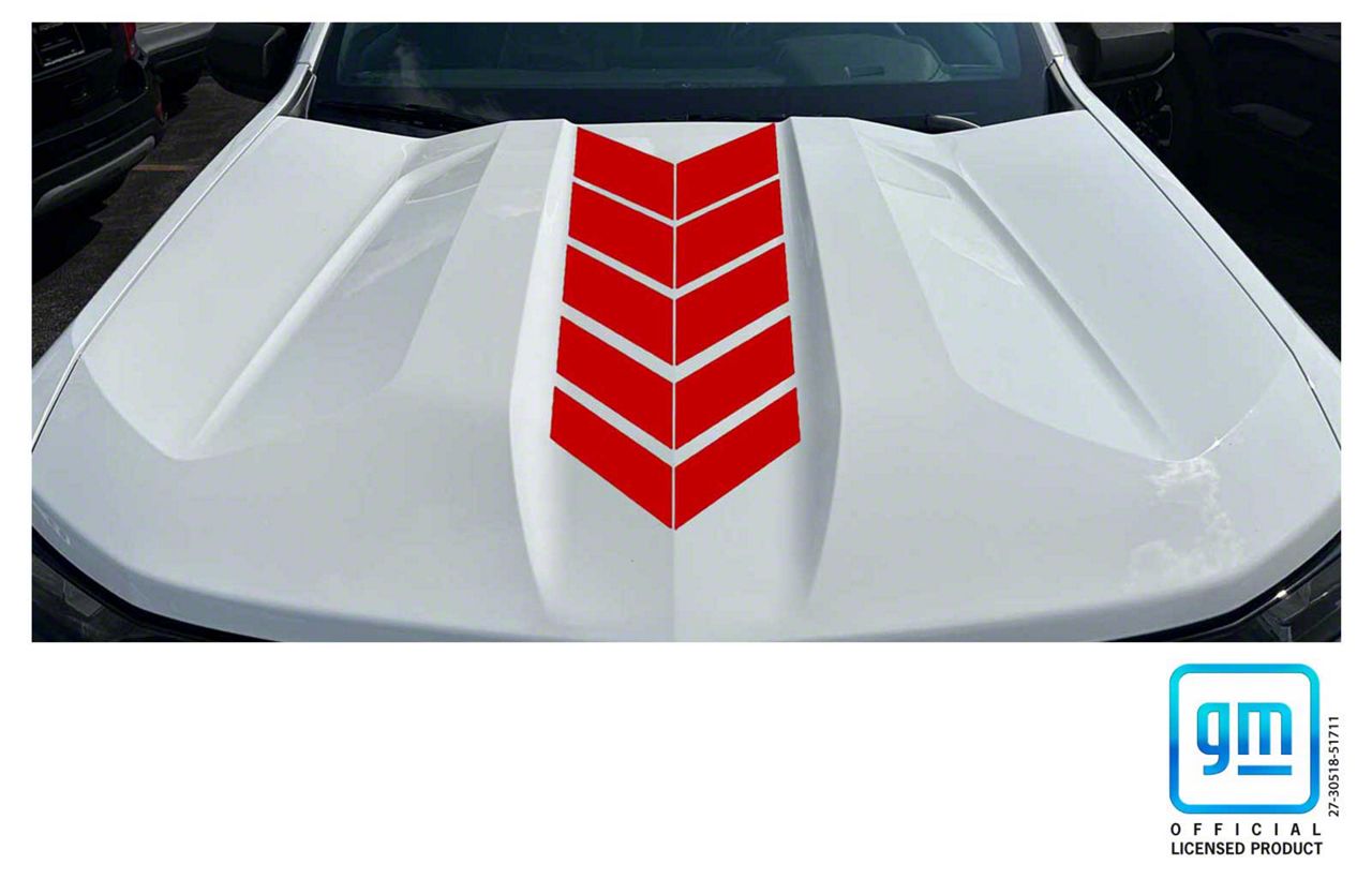 Gloss Grey Zr2 Fender Hood Hash Stripes Decal For 2023-2025 Chevrolet Colorado