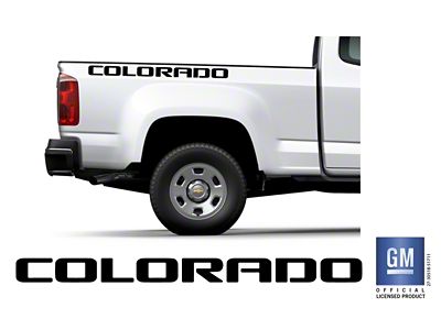Emblems Plus Bedside Lettering Decals; Matte Black (15-22 Colorado)