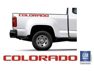 Emblems Plus Bedside Lettering Decals; Red (15-22 Colorado)