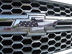 Emblems Plus Chevrolet Bowtie Grille/Tailgate Overlay Decals; Black American Flag (15-22 Colorado)