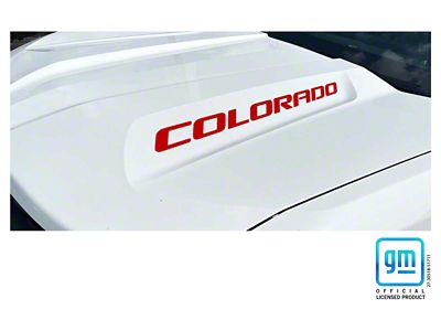Emblems Plus Hood Lettering Decals; Red (23-25 Colorado)