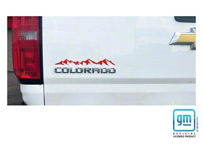 Emblems Plus Mountain Range Emblem Enhancement Decals; Red (15-22 Colorado)