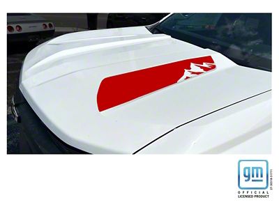 Emblems Plus Mountains Hood Decals; Red (23-25 Colorado, Excluding ZR2)