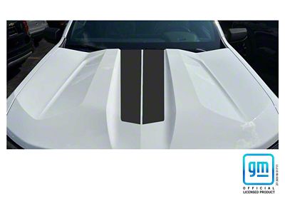 Emblems Plus Rally Stripes Hood Decal; Matte Black (23-25 Colorado, Excluding ZR2)