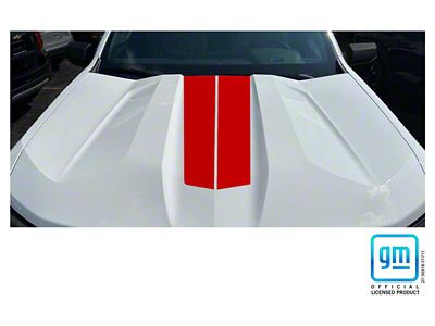 Emblems Plus Rally Stripes Hood Decal; Red (23-25 Colorado, Excluding ZR2)