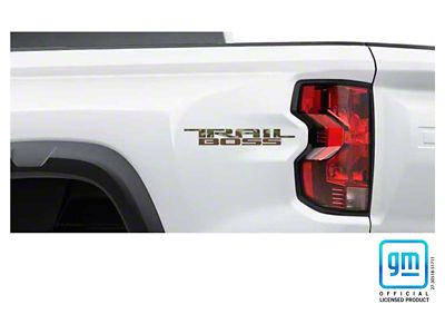 Emblems Plus TRAIL BOSS Bedside Decals; Camouflage (23-25 Colorado Trail Boss)