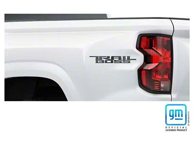 Emblems Plus TRAIL BOSS Bedside Decals; Diamond Plate (23-25 Colorado Trail Boss)