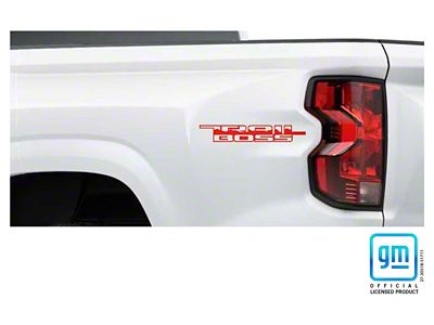 Emblems Plus TRAIL BOSS Bedside Decals; Red (23-25 Colorado Trail Boss)
