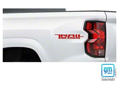 Emblems Plus TRAIL BOSS Bedside Decals; Red (23-25 Colorado Trail Boss)