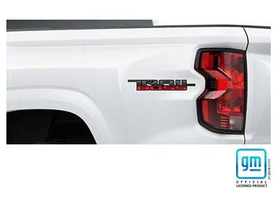 Emblems Plus TRAIL BOSS Bedside Decals; Red/Grey/Black (23-25 Colorado Trail Boss)
