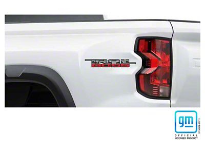 Emblems Plus TRAIL BOSS Bedside Decals; Red/Grey/Black/Silver (23-25 Colorado Trail Boss)