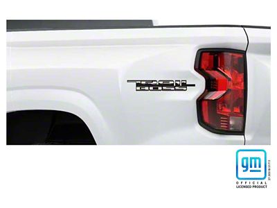 Emblems Plus TRAIL BOSS Bedside Decals; Silver (23-25 Colorado Trail Boss)