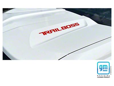 Emblems Plus TRAIL BOSS Hood Lettering Decals; Red (23-25 Colorado Trail Boss)
