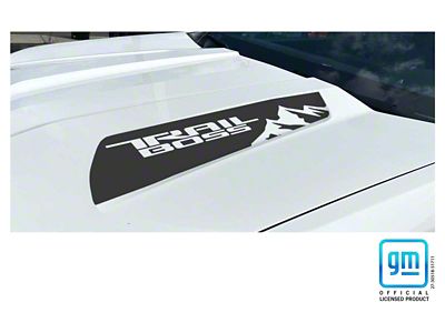 Emblems Plus TRAIL BOSS Mountains Hood Decals; Matte Black (23-25 Colorado Trail Boss)