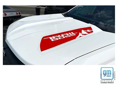 Emblems Plus TRAIL BOSS Mountains Hood Decals; Red (23-25 Colorado Trail Boss)