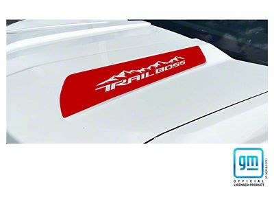 Emblems Plus TRAIL BOSS Mountains Hood Decals; Red (23-25 Colorado, Excluding ZR2)